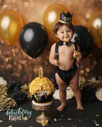 Baby Boy Cake Smash Session Black And Gold Colors One Year Baby Boy Photo Shoot Baby Photoshoot Boy Baby First Birthday Baby Boy Cakes
