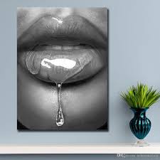1 Piece Fashion Prints Wall Art Oil Painting Prints Posters Sexy Sugar Lips Modern Canvas Paintings For Living Room No Frame