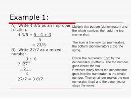 Divide 87 87 by 10 10. Algebra Readiness Chapter 2 Section Mixed Numbers And Improper Fractions A Fraction Is A Proper Fraction If Its Numerator Is Less Than Its Denominator Ppt Download