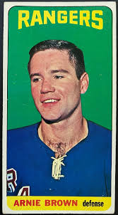 1964-65 Vintage New York Rangers Arnie Brown Topps Tallboy NHL Hockey