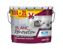 Lame, dalle et sol pvc. Peinture Blanc Renovation 10 L Bricomarche
