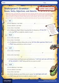Preposition adverb adjective verb noun. Oxford Illustrated Shakespeare Dictionary Shakespeare S Grammar Pdf Teaching Resources