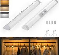 WOBANE Kleiderschrank Beleuchtung mit Bewegungsmelder,3 Lichtfarben  Dimmbar,30cm,Augenschutz Design,Wiederaufladbar LED  Schrankbeleuchtung,Kabellose ...