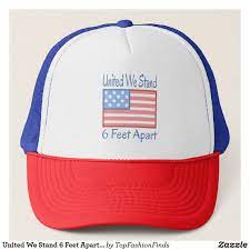 United We Stand 6 Feet Apart Usa Flag Trucker Hat Zazzle Com Trucker Hat United We Stand Usa Flag