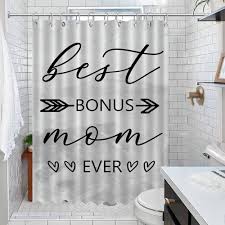 COVOME Step-Mom Bathroom Shower Curtain Sets Best Mom Mommy Bath Curtain  Home Bathroom Decorations Polyester Fabric Country Bathroom Shower Curtain  ...