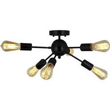 Geometric framing gives this vanity light a touch of decorative appeal. Sputnik 6lt Matt Black Ctc Lightingplus