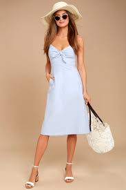 Ain T No Other Light Blue Chambray Midi Dress Summer Dresses Sundresses Midi Dress Light Blue Dresses