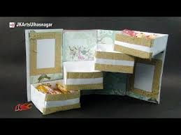The pinwheel tower card is fun to flip and manipulate, and it looks great displayed. Tower Gift Box With Shelves Tutorial Gift Box Idea How To Make Jk Arts 969 Youtube Gift Towers Explosion Box Ideas Jk Art