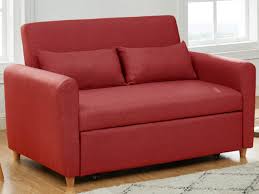 Divano letto grigio melange, struttura in acciaio e legno. Divano Letto 2 Posti Cassetto In Tessuto Rosso Colore Rosso Ayla