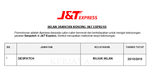 Kerja kosong jabatan peguam negara. Jawatan Kosong Terkini J T Express Despatch Kerja Kosong Kerajaan Swasta
