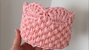 Free Pink Textured Basket With Scallop Top Instructions Youtube Penye Ipten Suslu Sepet Yapimi 2 Tig Isi Bebek Tig Isleri Tig Motifleri