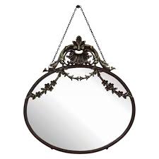 Mirror hanging is a basic project in which you don't need expensive hardwood frames or extensive carpentry skills. 10 5 X 13 5 Antique Inspired Hanging Oval Mirror With Pewter Frame Rust 3r Studios Target