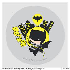 Chibi Batman Scaling The City Classic Round Sticker Zazzle Com Chibi Batman Stickers Batman Cartoon