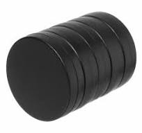 1 x 1/4 Inch Rare Earth Disc Magnets N52 with Black Plastic Coating (5 Pack)
