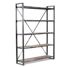 1 avis étagère bibliothèque style industriel incliné 5 niveaux 70l x 35l x 150h cm noir. Meubles Industriels Bibliotheque 4 Etageres Style Factory Mobilier De Salon Etagere Bibliotheque Etagere