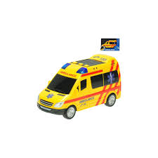 Obrázek je k dispozici ke stažení ve vysokém rozlišení. Auto Ambulance 18cm Sanitka Na Baterie Na Setrvacnik Svetlo Zvuk V Krabici