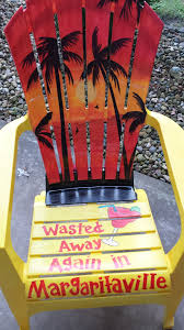 Jimmy Buffett Themed Adirondack Chair Hand Painted With Margaritaville Theme Adirondack Chairs Diy Adirondack Chairs Painted Margaritaville Decor