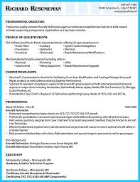 resume format for aircraft maintenance
