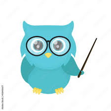 Smart owl teacher with a pointer. Vector flat cartoon character  illustration design. Isolated on white background Stock Vector | Adobe Stock