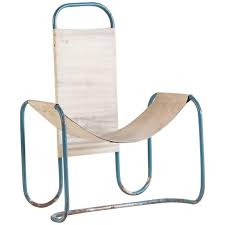 Blue Metal Bauhaus Sling Chair Bauhaus Chair Vintage Chairs Sling Chair
