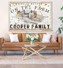 Maybe you would like to learn more about one of these? Custom Cattle Family Name Established Sign Modern Farmhouse Wall Decor Rustic Ranch Personalized Living Room Wall Art Vintage Canvas Print Signs Home Living Kromasol Com