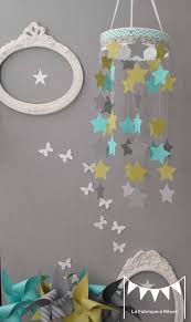 Les décorations pour la chambre bébé sont variées et toujours intéressantes. Mobile Etoiles Turquoise Vert Anis Gris Decoration Chambre Enfant Bebe Garcon Fille Decoration Mixte Mariage Bapteme C Luxury Nursery Wall Hanging Diy Diy Deco