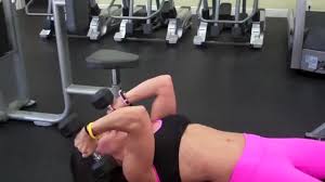 It works the triceps from the elbow all the way to the latissimus dorsi. Dumbbell Lying Triceps Extension Myworkouts Io