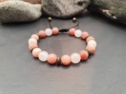 Bracelet En Perles Pierre De Soleil Et Jaspe Beaded Bracelets Bracelets Jewelry