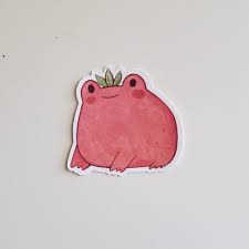 Strawberry Frog Cute Tiktok Inspired Sticker Etsy Cute Stickers Etsy Gift Card