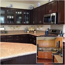 Repainted Kitchen Cabinets With Rustoleum Cabinet Transformations And Added Glas Rustoleum Cabinet Repainting Kitchen Cabinets Rustoleum Cabinet Transformation