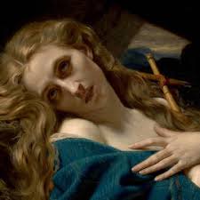 Mary Magdalene in the Cave #2 Metal Poster by Hugues Merle