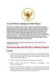 Arti, makna, bunyi, simbol, contoh: Arti Dan Makna Lambang Dan Simbol Negara