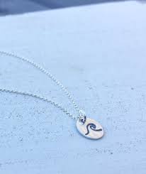 Wave Necklace Sterling Silver Wave Necklace Down The Etsy Sterling Silver Charm Necklace Wave Necklace Necklace