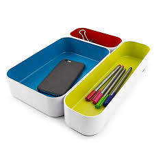 Office supplies » desk organizers » desk organizers & holders » drawer organizers » rol22131. Stackable Metal Drawer Organizer In Multicolor Set Of 3 Bed Bath Beyond