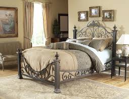 Farmhouse bedroom with faux shiplap, wrought iron bed, grey bedding. Wood And Wrought Iron Bedroom Sets Ideas On Foter