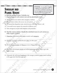 Nouns ending with s, ss, z, zz, x, ch, sh, and tch are made plural by adding es to the singular form: Singular And Plural Nouns Grades 5 6 Printable Test Prep And Tests Skills Sheets