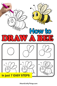 Easy step by step instructions for kids, fun for arts and crafts and scrap booking. Bee Drawing How To Draw A Bee Step By Step