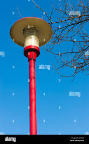 Vintage, retro, ancient red lamppost Stock Photo - Alamy
