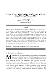 Kuasa (untuk mengurus, memerintah, dan sebagainya). Pdf Perang Dan Kekerasan Atas Nama Agama Dalam Wacana Ilmiah