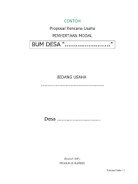 Pengembangan bumdes temuasri (bantuan modal pinjaman untuk Contoh Proposal Penyertaan Modal Bum Desa Pdf