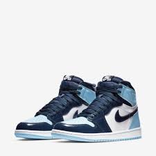 Nike Air Jordan 1 Retro High Unc Patent Blue Chill Depop