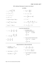 Spm Add Maths Formula List Paper1 1 Pages 1 2 Text Version Anyflip