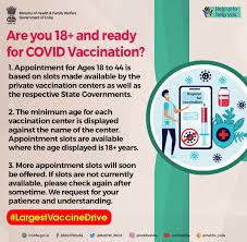 Open the 'aarogya setu' app and click on the 'cowin' tab present on the home screen. Ministry Of Health And Family Welfare Government Of India Registration For Vaccination Of 18 Citizens Has Begun On Cowin Platform Aarogya Setu App Book Your Slot Now Largestvaccinedrive Unite2fightcorona Facebook