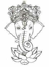 A mandala elephant tattoo is ideal for those on an educational and spiritual journey. Cool Uncolored Ganesha Elephant And A Lotus Flower Tattoo Design Tattooimages Biz