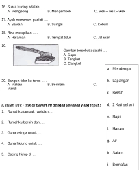 Di sana ku tumbuh dan berkembang. Soal Bahasa Indonesia Kelas 1