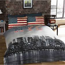 New York Parure De Lit New York Nyc Housse De Couette 200cm X 200cm Avec 2 Taies En 2020 Parure De Lit Housse De Couette Idee Chambre Ado