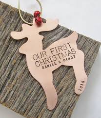 Our first christmas chic keepsake photo snowflake pewter christmas ornament. 50 Cutest First Christmas Ornaments Engaged Married Emmaline Bride