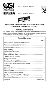 Smoke & carbon monoxide alarm. Universal Electronics Mds107 User Manual Manualzz