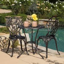 Discover patio sets, garden tables & chairs at george at asda, including rattan patio sets & wooden patio sets. Nassau Outdoor Vintage Style Cast Aluminum Bistro Set With Tulips By Christopher Knight Home On Sale Overstock 4787251