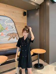 女半袖ワンピース ドット ダブルボタン てーらーどすーつ ウェスト缔める せびろ 衿の返り 细ベルトつき ブレザー ファッションアイデア ファッションデザインのスケッチ 洋服